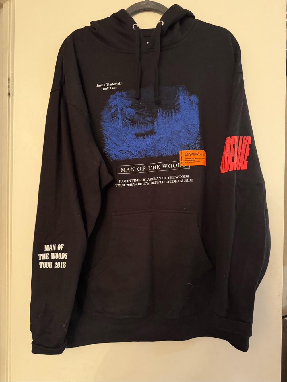 'Justin Timberlake Man of the Woods' Black Hoodie with Blue Graphic